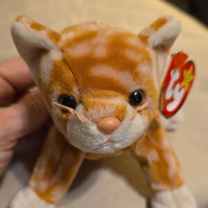 Ty Orange and White Plush Cat
